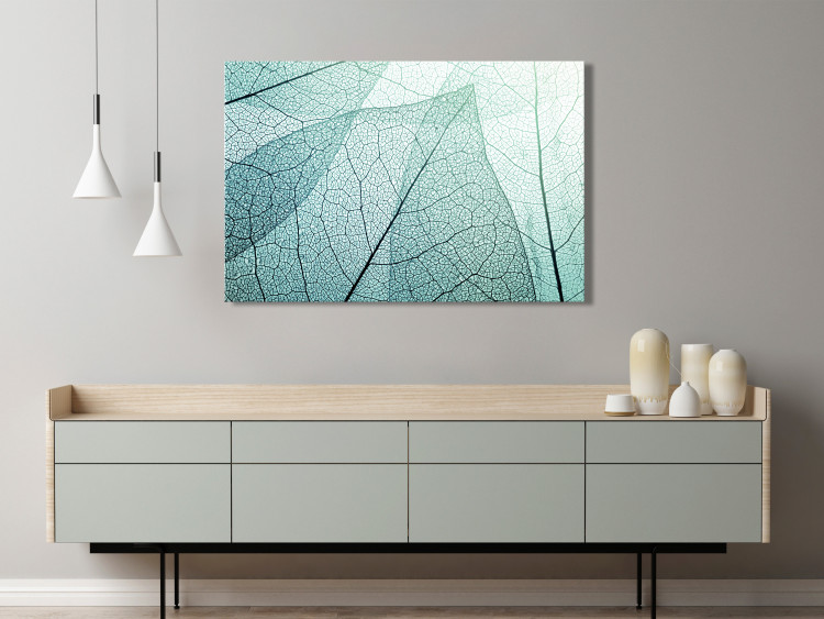 Canvas Print Macro Flora (1-piece) Wide - abstract close-up of a leaf 129815 additionalImage 3