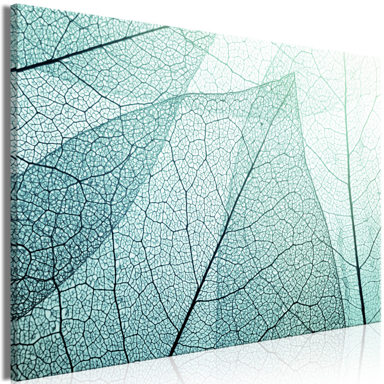 Canvas Print Macro Flora (1-piece) Wide - abstract close-up of a leaf 129815 additionalImage 2