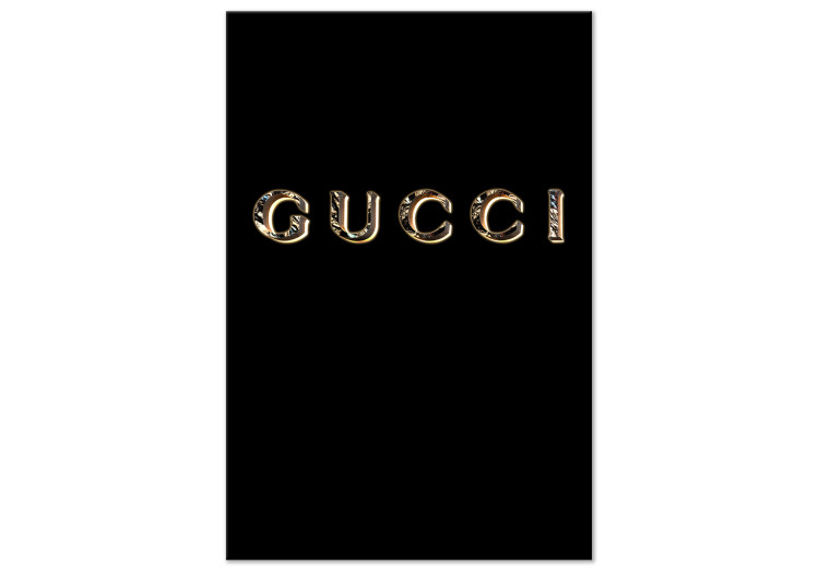 Canvas Gucci (1-piece) Vertical - golden fashion brand name on black background 130315