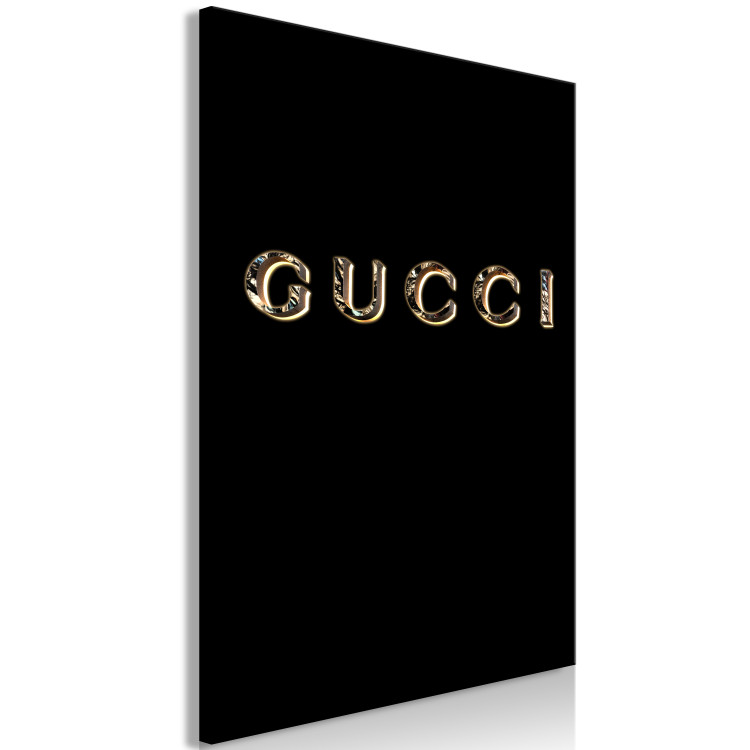 Canvas Gucci (1-piece) Vertical - golden fashion brand name on black background 130315 additionalImage 2
