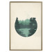 Wall Poster View of Hills - forest landscape in a circle on a uniform beige background 131815 additionalThumb 21
