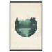 Wall Poster View of Hills - forest landscape in a circle on a uniform beige background 131815 additionalThumb 16