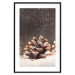 Poster Winter Pinecone - composition of a wintry scene with falling snow 131915 additionalThumb 21