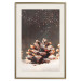 Poster Winter Pinecone - composition of a wintry scene with falling snow 131915 additionalThumb 20