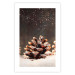 Poster Winter Pinecone - composition of a wintry scene with falling snow 131915 additionalThumb 24