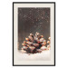 Poster Winter Pinecone - composition of a wintry scene with falling snow 131915 additionalThumb 23