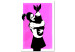 Canvas Bomb Hug (1-piece) Vertical - street art of a woman with a bomb 132415