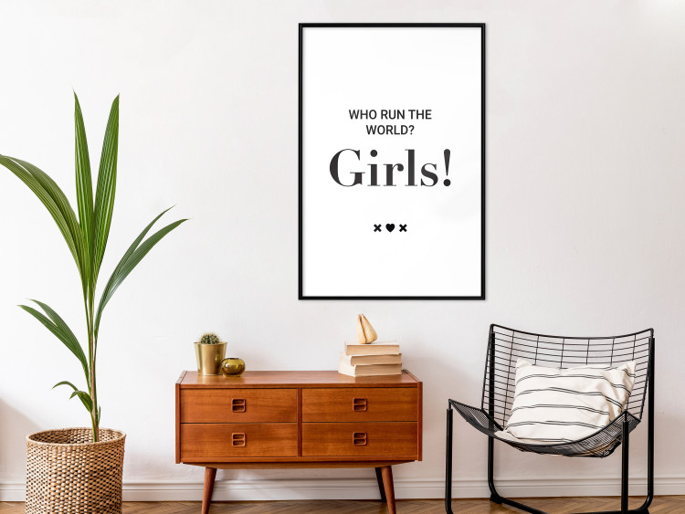 Wall Poster Who Run The World? Girls! - black English quotes in the form of a citation 134215 additionalImage 14