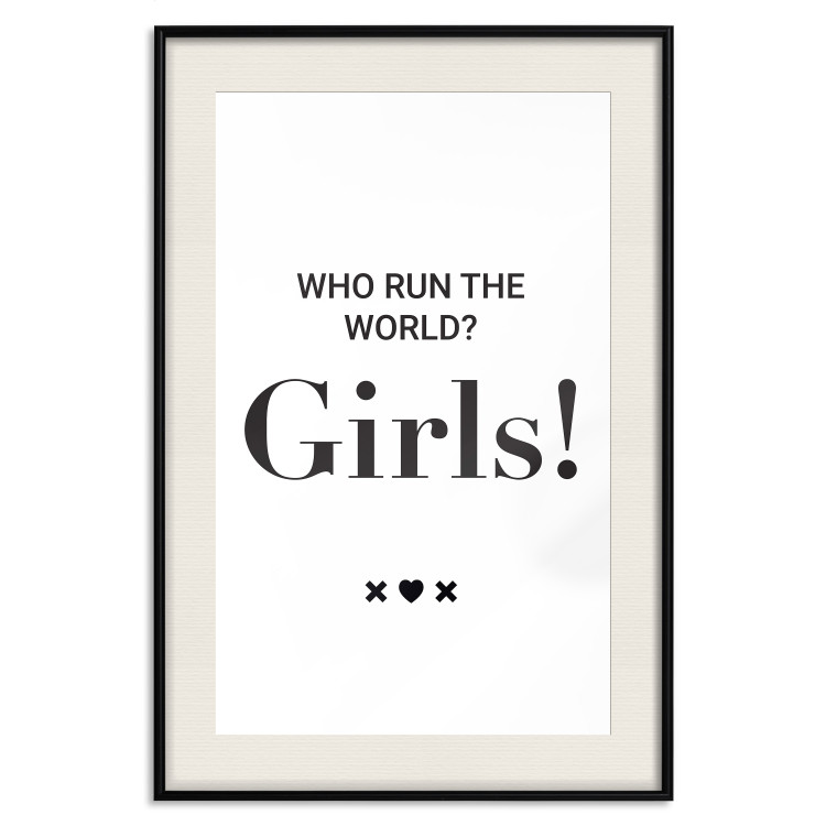 Wall Poster Who Run The World? Girls! - black English quotes in the form of a citation 134215 additionalImage 21