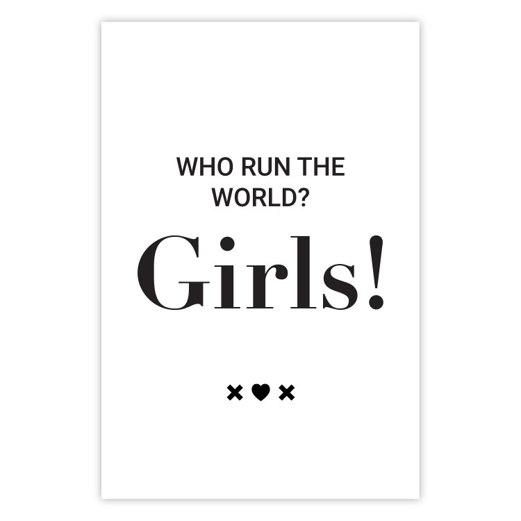Wall Poster Who Run The World? Girls! - black English quotes in the form of a citation 134215