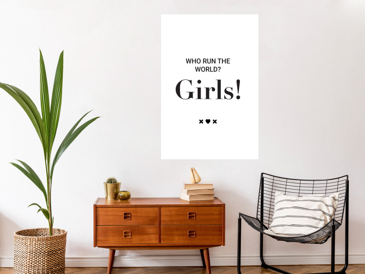 Wall Poster Who Run The World? Girls! - black English quotes in the form of a citation 134215 additionalImage 3