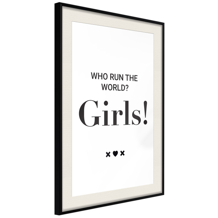 Wall Poster Who Run The World? Girls! - black English quotes in the form of a citation 134215 additionalImage 2