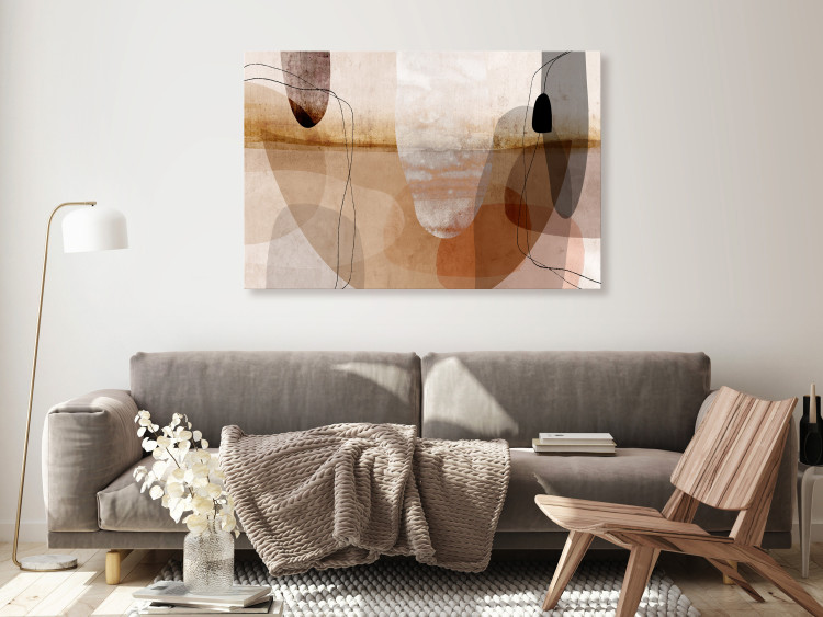 Canvas Art Print Interpenetration of Forms (1-piece) Wide - texture of modern patterns 134915 additionalImage 3