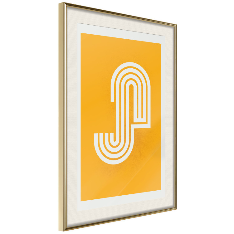 Poster Rainbow Meanders - abstract white striped pattern on a light yellow background 135615 additionalImage 19