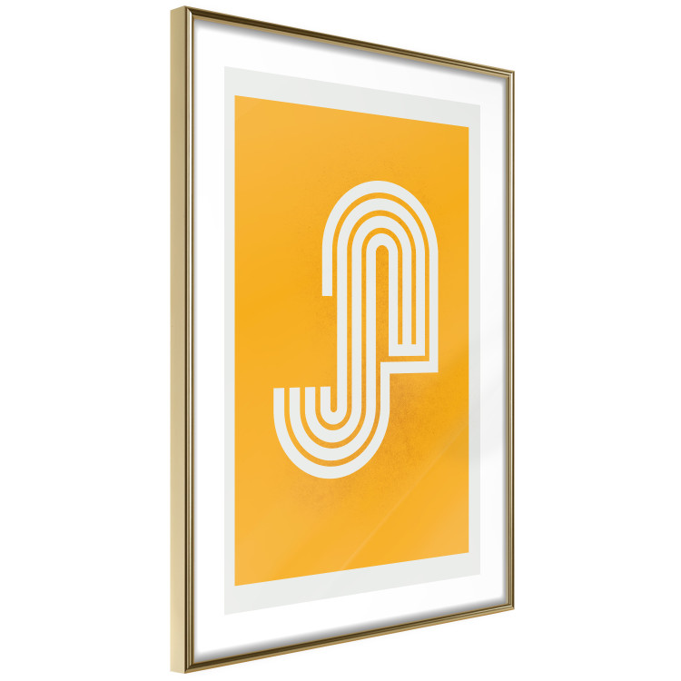 Poster Rainbow Meanders - abstract white striped pattern on a light yellow background 135615 additionalImage 21