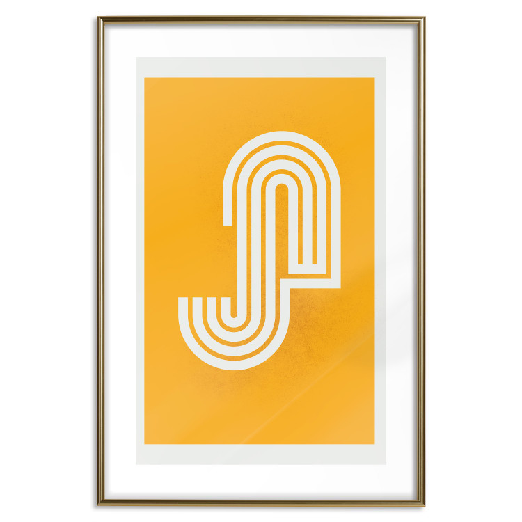 Poster Rainbow Meanders - abstract white striped pattern on a light yellow background 135615 additionalImage 4