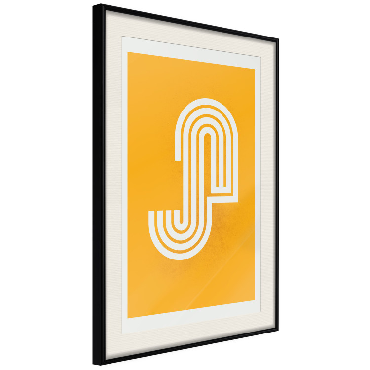 Poster Rainbow Meanders - abstract white striped pattern on a light yellow background 135615 additionalImage 20