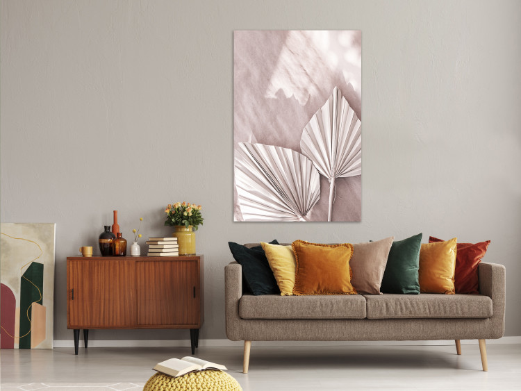 Canvas Print Paper leaves - Scandi Boho style composition on a light background 136515 additionalImage 3