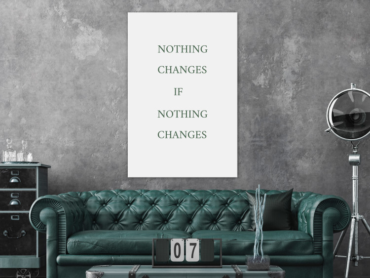 Canvas Art Print Nothing changes if nothing changes - inscription in English 137215 additionalImage 3