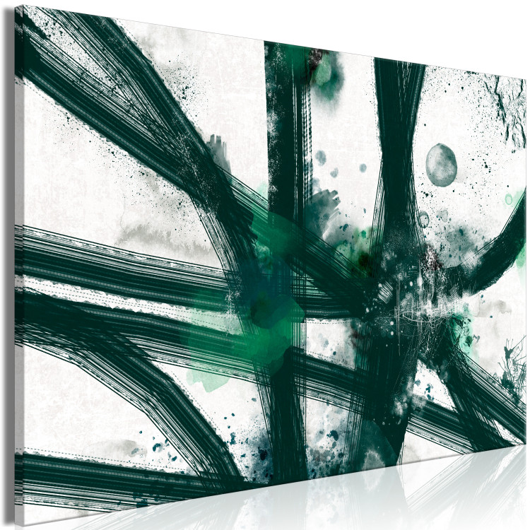 Canvas Expressive Nature (1-piece) Wide - green plant abstraction 138815 additionalImage 2