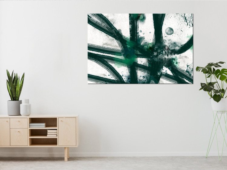 Canvas Expressive Nature (1-piece) Wide - green plant abstraction 138815 additionalImage 3