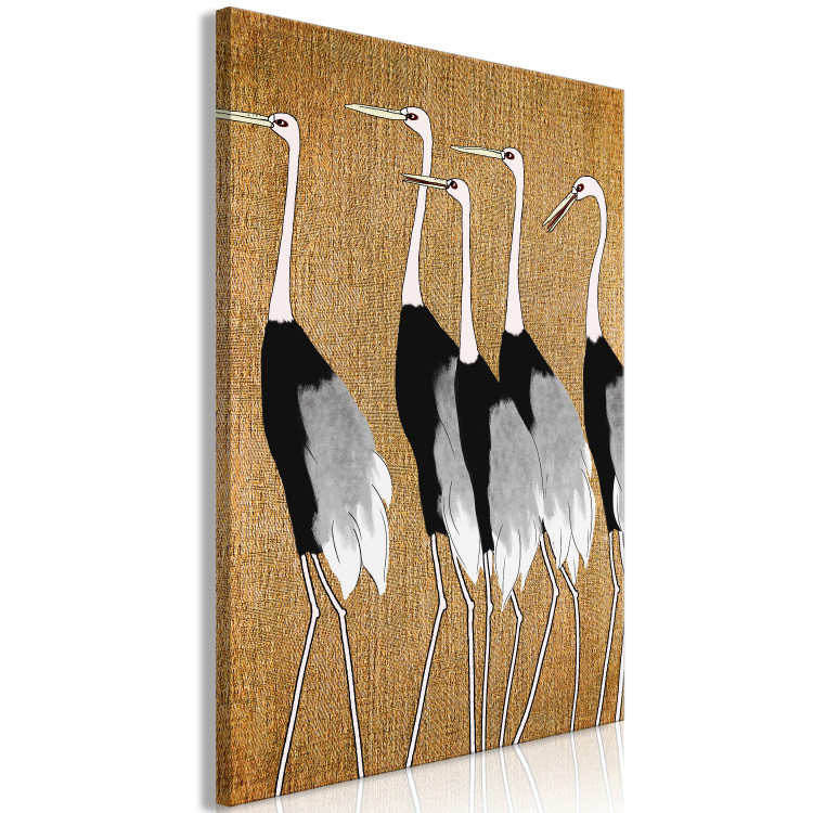 Canvas Asian Cranes (1-piece) Vertical - birds in Japanese style 142415 additionalImage 2
