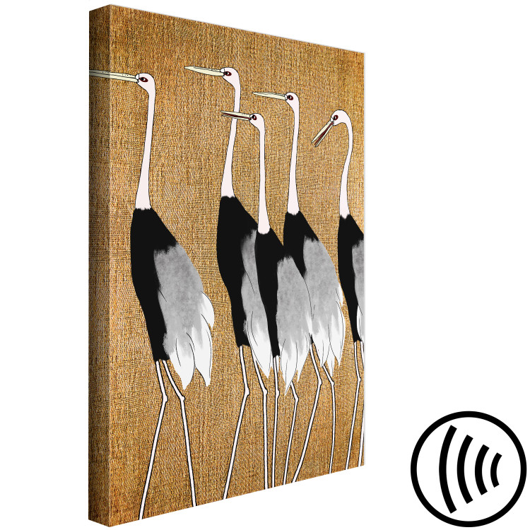 Canvas Asian Cranes (1-piece) Vertical - birds in Japanese style 142415 additionalImage 6