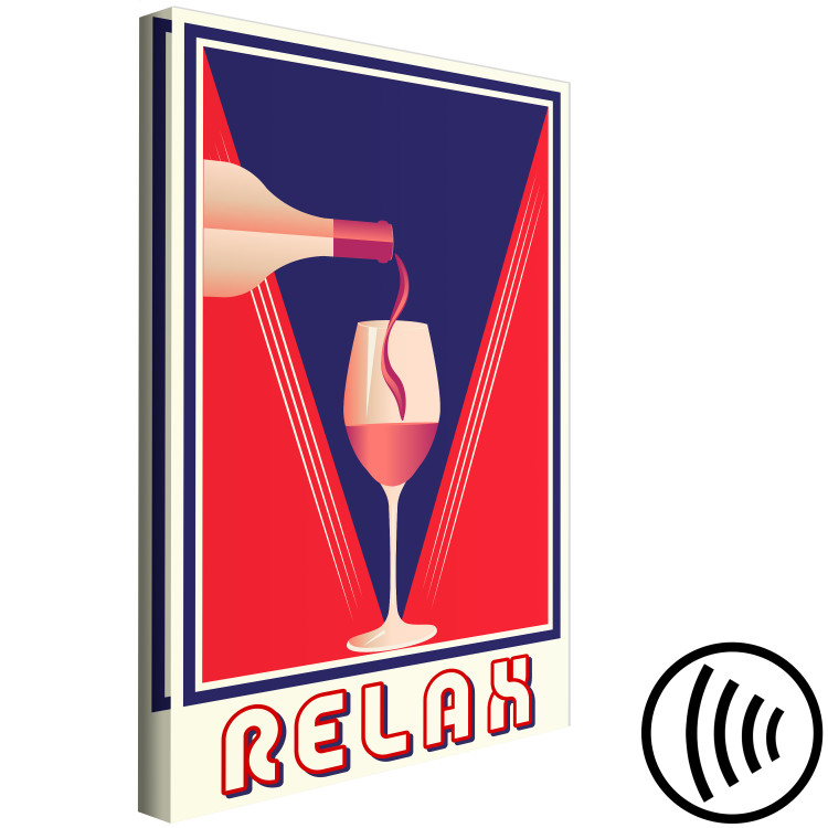 Canvas Art Print Relax and Wine (1-piece) Vertical - alcohol in a glass and text 143215 additionalImage 6