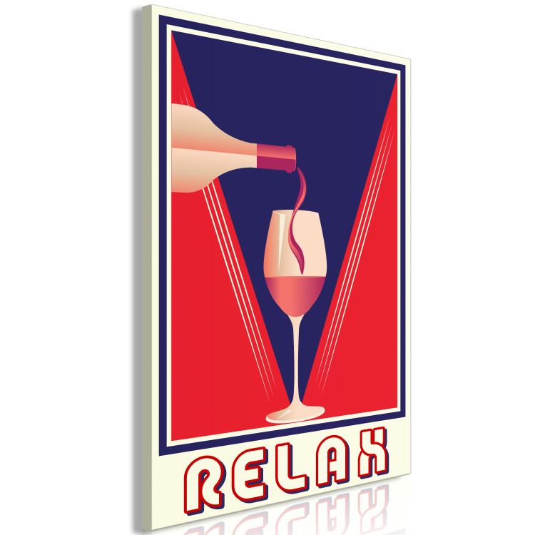 Canvas Art Print Relax and Wine (1-piece) Vertical - alcohol in a glass and text 143215 additionalImage 2