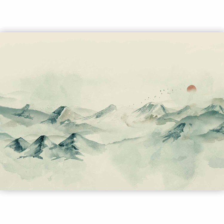 Photo Wallpaper Mountain landscape - landscape with a motif of painted mountains on a solid background 143515 additionalImage 5