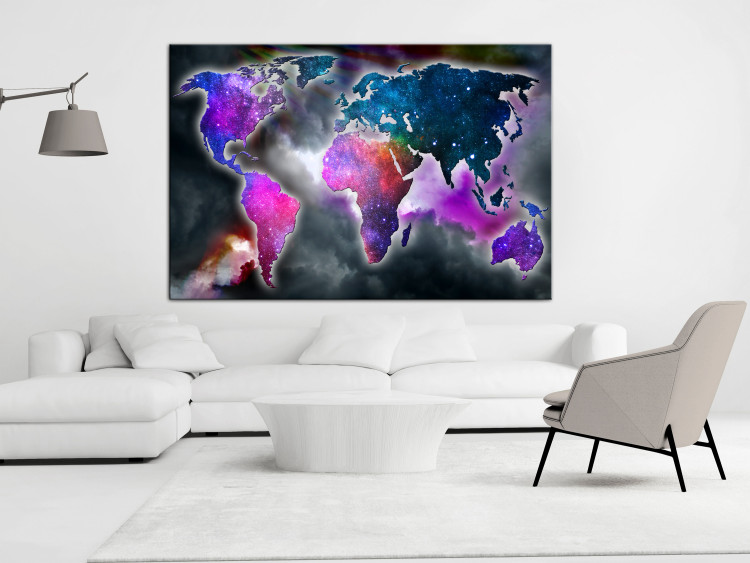 Canvas Galactic Continents (1-piece) Wide - colorful world map 143715 additionalImage 3