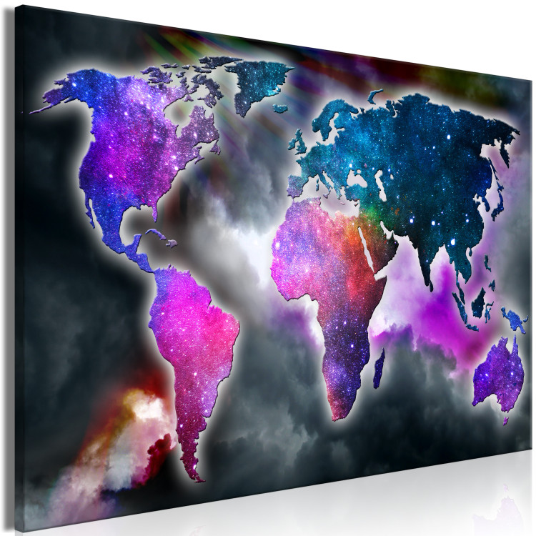 Canvas Galactic Continents (1-piece) Wide - colorful world map 143715 additionalImage 2