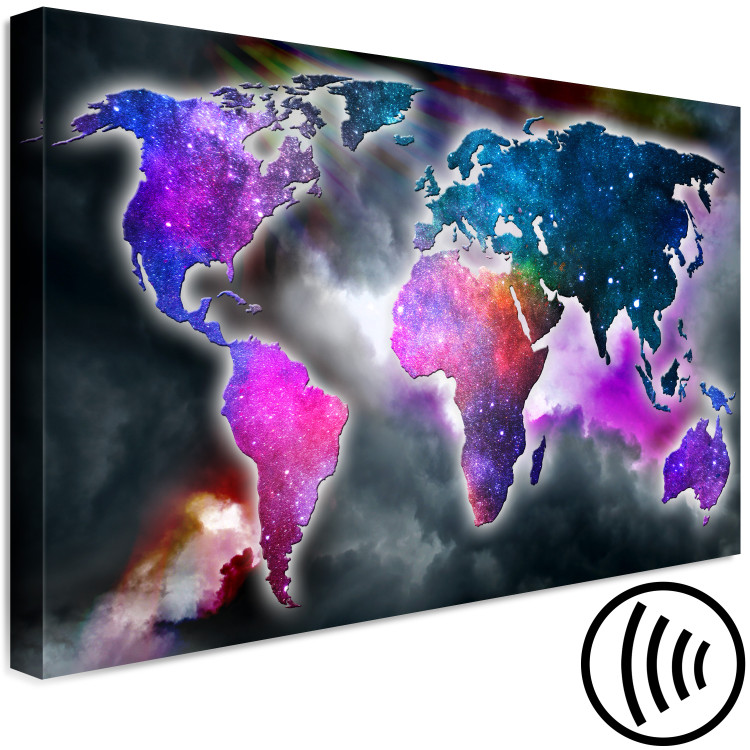 Canvas Galactic Continents (1-piece) Wide - colorful world map 143715 additionalImage 6