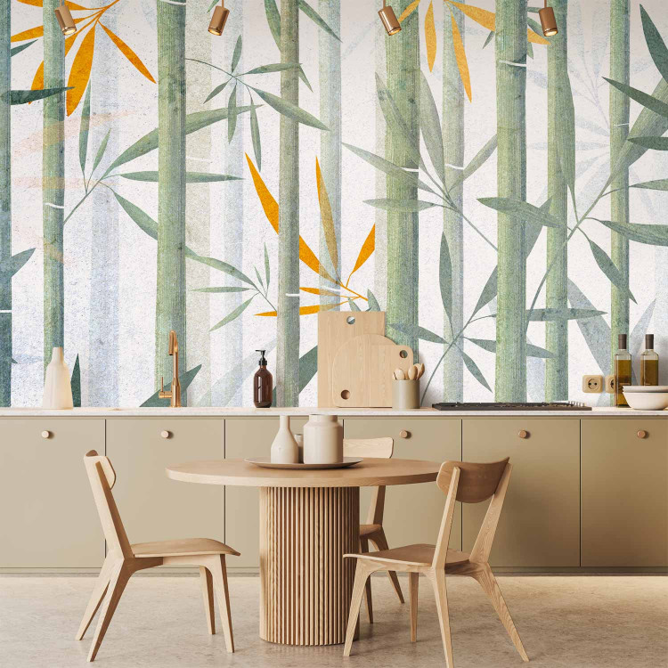 Wall Mural Bamboo jungle - motif of exotic green vegetation with leaves 144515 additionalImage 6