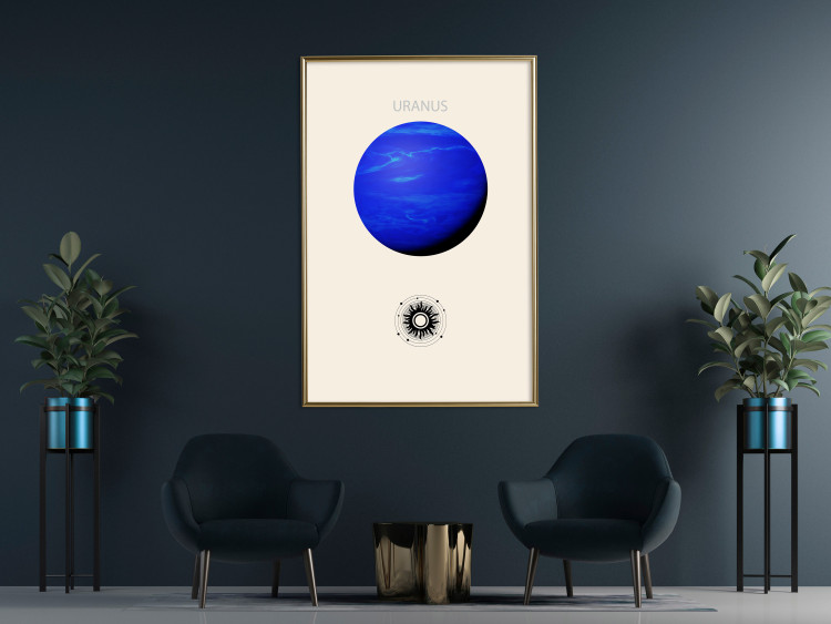 Poster Blue Uranus - Gas Giant with a Solar System in Shades of Blue 146315 additionalImage 14