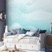 Photo Wallpaper Sea - Children’s Background With Waves in Shades of Pastel Blue 149215 additionalThumb 4