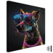 Canvas Print AI Dog - Pink Cyber Animal With Neon Glasses - Square 150215 additionalThumb 8