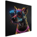 Canvas Print AI Dog - Pink Cyber Animal With Neon Glasses - Square 150215 additionalThumb 2