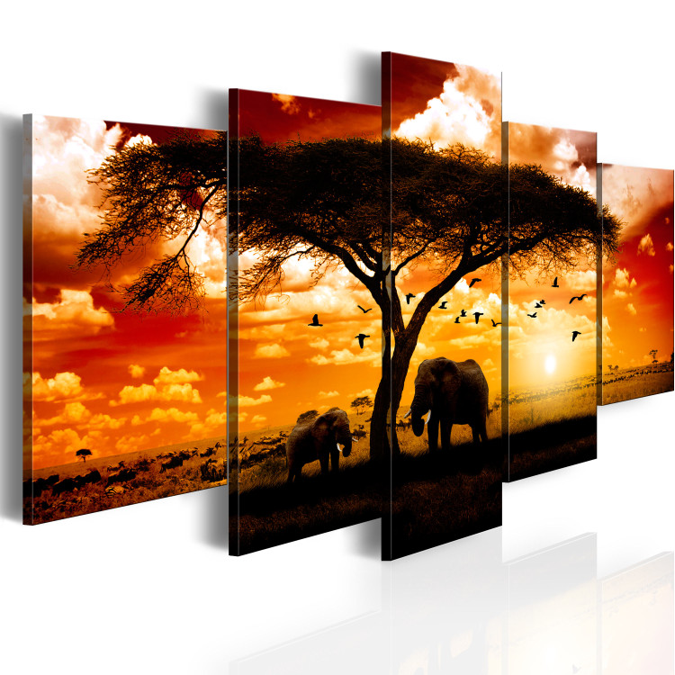 Canvas Print Flock of birds over the savannah 49315 additionalImage 2