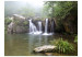 Photo Wallpaper Flowing Waterfalls - Lake Landscape in the Forest with Rocky Cascade 60015 additionalThumb 1