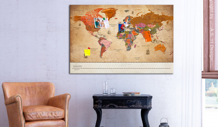 Cork Pinboard Map with Timelime (Vintage) [Cork Map] 114225 additionalImage 7