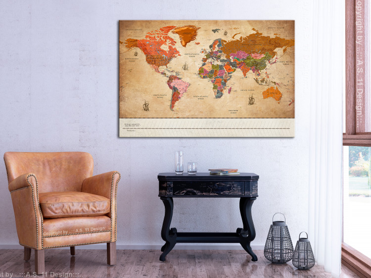 Cork Pinboard Map with Timelime (Vintage) [Cork Map] 114225 additionalImage 4