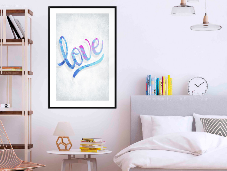 Wall Poster Love Composition - colorful English text "love" on a bright background 114425 additionalImage 4