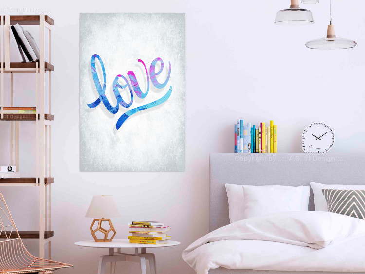 Wall Poster Love Composition - colorful English text "love" on a bright background 114425 additionalImage 17