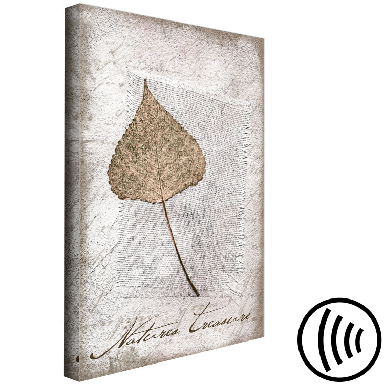 Canvas Leaf in Rustic Frame (1-part) - Nature on Textured Background 115025 additionalImage 6