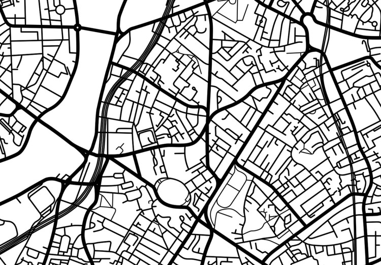Canvas Streets of London - black and white linear map of a english city 116325 additionalImage 5