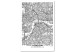 Canvas Streets of London - black and white linear map of a english city 116325