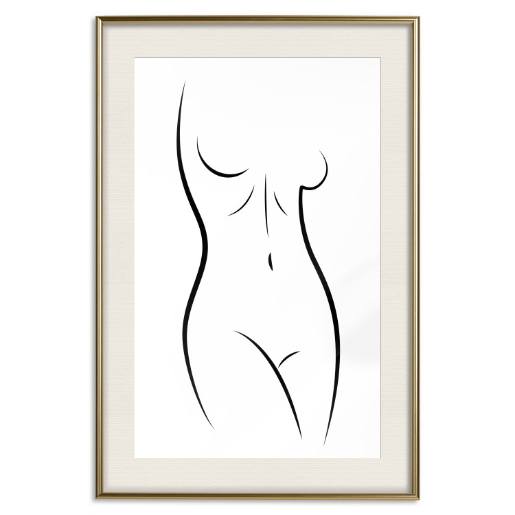 Wall Poster Ideal Body - black and white simple composition with woman's silhouette 117225 additionalImage 19