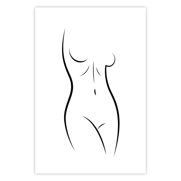 Wall Poster Ideal Body - black and white simple composition with woman's silhouette 117225 additionalImage 25