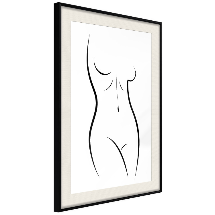 Wall Poster Ideal Body - black and white simple composition with woman's silhouette 117225 additionalImage 3